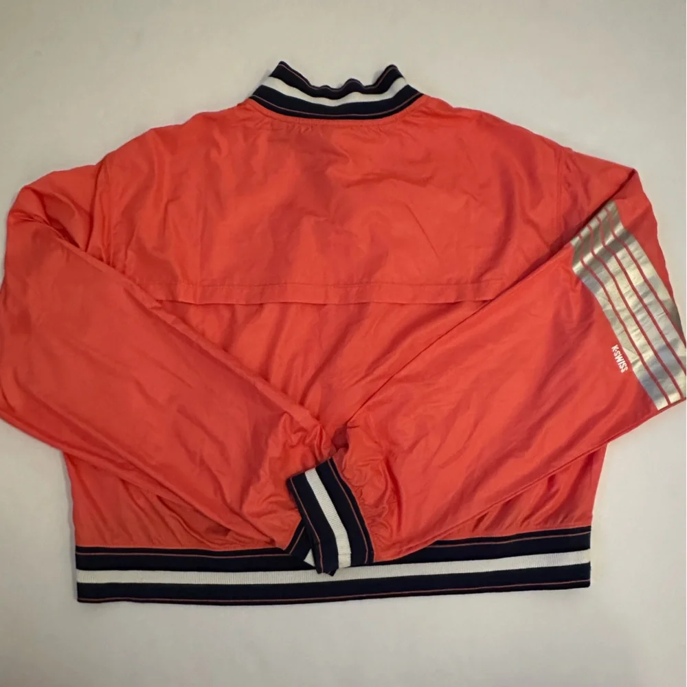 K-Swiss XL Chrome Cropped Windbreaker/ Vintage Style Track Jacket